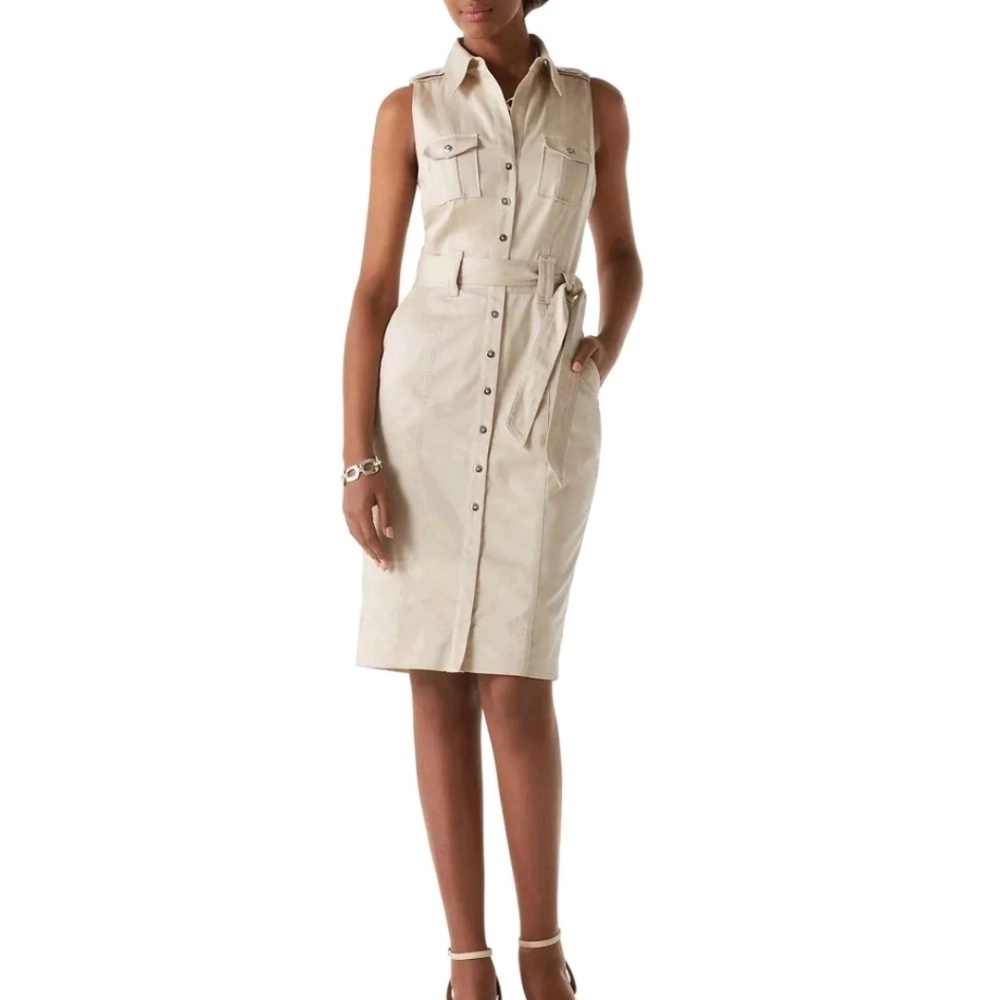 White House Black Market WHBM Trench Shirt Dress